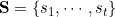 \mathbf{S}=\left\{s_{1}, \cdots, s_{t}\right\}
