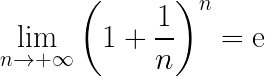 \LARGE \lim _{n \rightarrow+\infty}\left(1+\frac{1}{n}\right)^n=\mathrm{e}