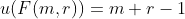 \\u(F(m,r)) = m + r-1