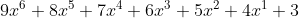 9x^{6}+8x^{5}+7x^{4}+6x^{3}+5x^{2}+4x^{1}+3