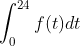 \int_{0}^{24}f(t)dt