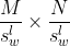 \frac{M}{s^{l}_{w}}\times \frac{N}{s^{l}_{w}}