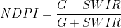 NDPI=\frac{G-SWIR}{G+SWIR}