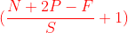 {\color{Red} (\frac{N + 2P - F}{S} + 1)}