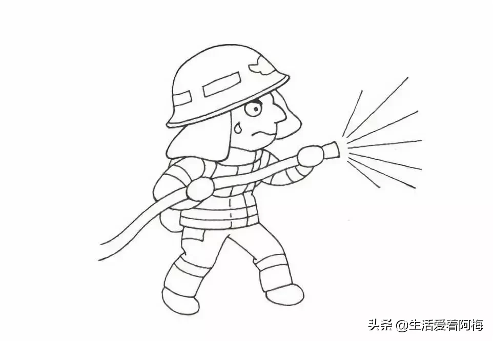 孩子们都喜欢的消防员出简笔画教程了，分享两种画法，收藏