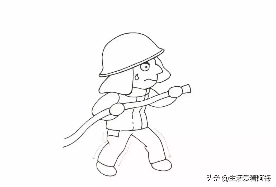 孩子们都喜欢的消防员出简笔画教程了，分享两种画法，收藏