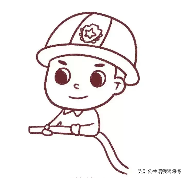 孩子们都喜欢的消防员出简笔画教程了，分享两种画法，收藏
