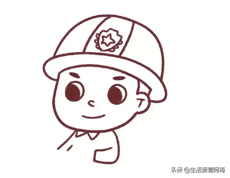 孩子们都喜欢的消防员出简笔画教程了，分享两种画法，收藏
